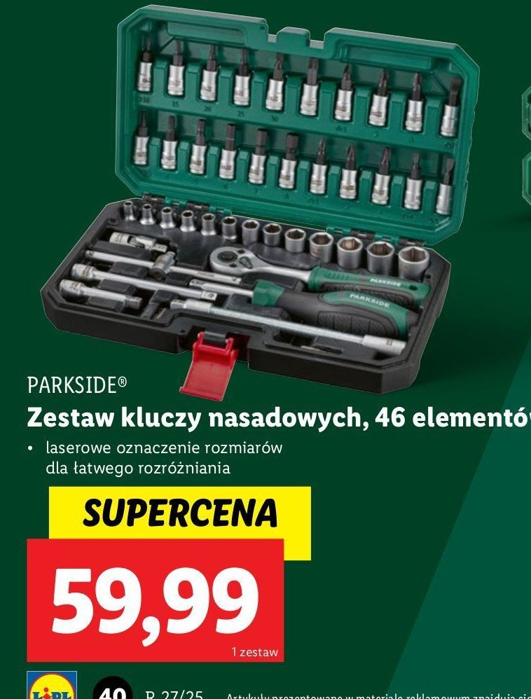 Zestaw kluczy nasadowych Parkside promocja