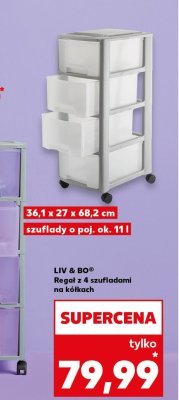 Rega艂 艂azienkowy na k贸艂kach 4 szuflady Liv & bo promocja