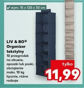 Organizer tekstylny 15 x 12 x 30 cm Liv & bo promocja w Kaufland