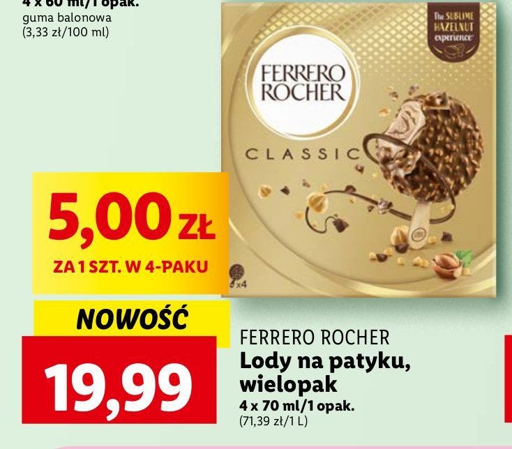 Lody classic Ferrero rocher promocja