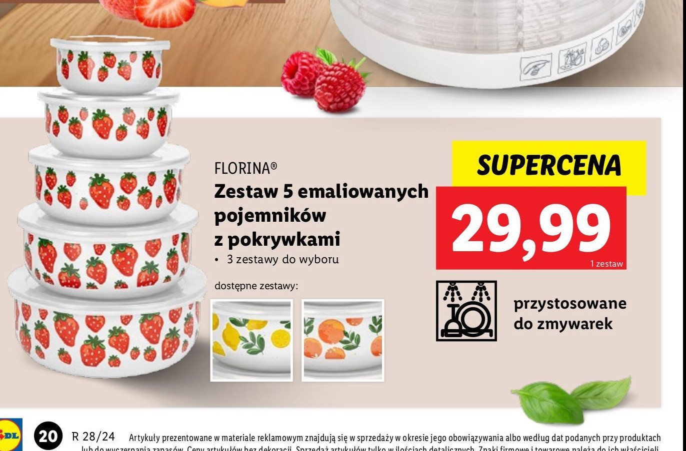 Pojemniki emaliowane z pokrywkami Florina (florentyna) promocja