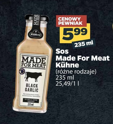 Sos made for meat black garlic Kuhne promocja