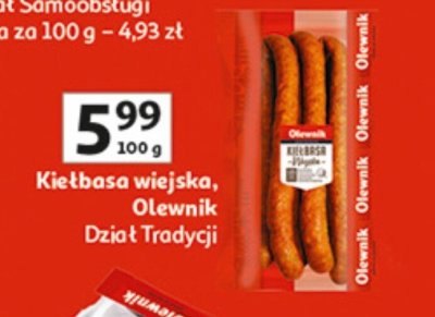Kiełbasa wiejska Olewnik luzem promocja w Auchan