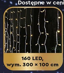 Kurtyna świetlna 160 LED promocja w Biedronka