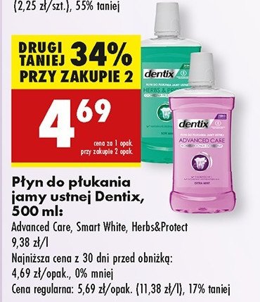 P艂yn do p艂ukania ust smart white strong mint Dentix promocja