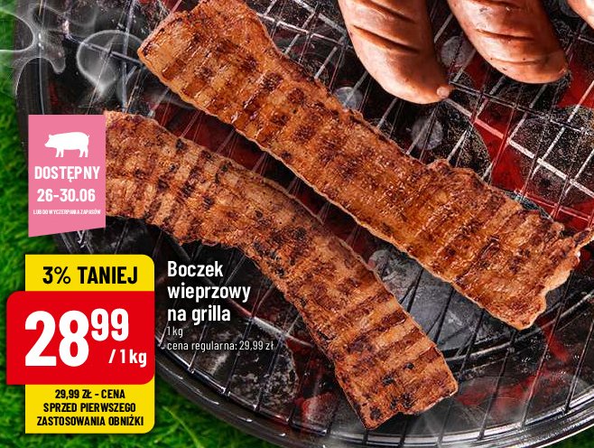 Boczek wieprzowy z kością plastry na grill promocja