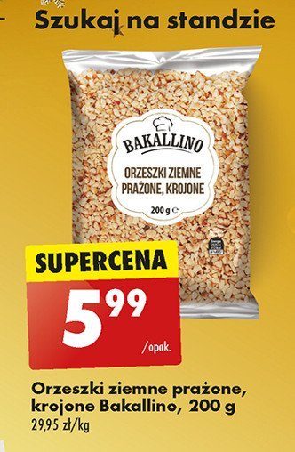 Orzeszki ziemne prażone krojone Bakallino promocja