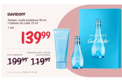 Zestaw Cool Water: woda toaletowa 30 ml + balsam do ciała 75 ml promocja w Rossmann