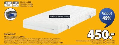 Materac sprężynowy STRIA promocja w Jysk