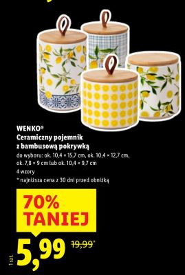 Ceramiczny pojemnik z bambusową pokrywką WENKO promocja w Lidl