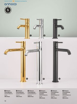 Bateria umywalkowa wysoka Orinoco chrom promocja w Castorama