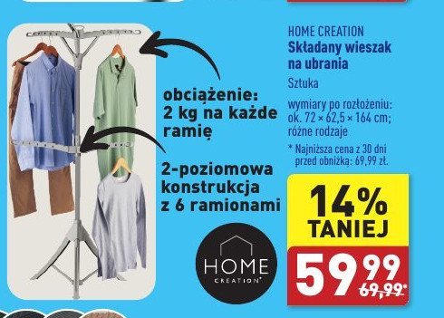 Wieszak składany na ubrania Home creation promocja