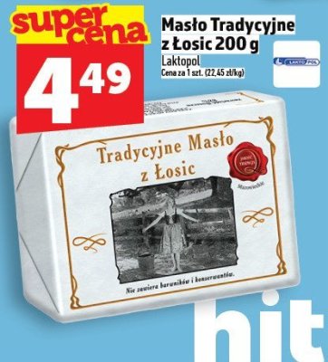 Masło Tradycyjne z Łosic 200 g promocja w TOPAZ