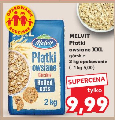 Płatki owsiane górskie Melvit promocja w Kaufland