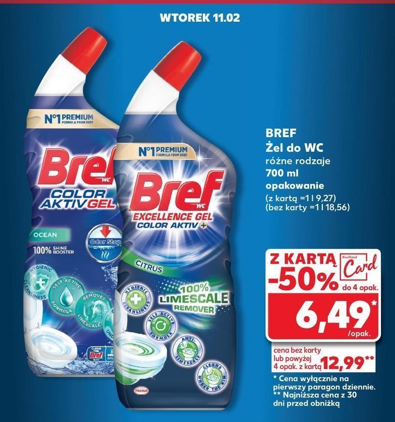 Żel do wc ocean Bref 10x effect promocja