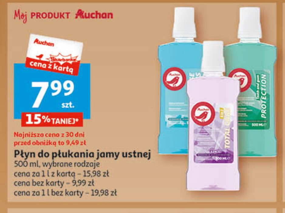 Płyn do higieny jamy ustnej protection Auchan promocja