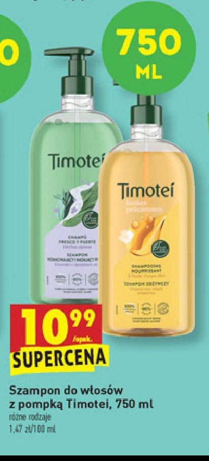 Szampon oczyszczaj膮cy zielona herbata Timotei promocja