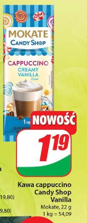 Cappuccino creamy vanilla Mokate cappuccino candy shop promocja w Dino