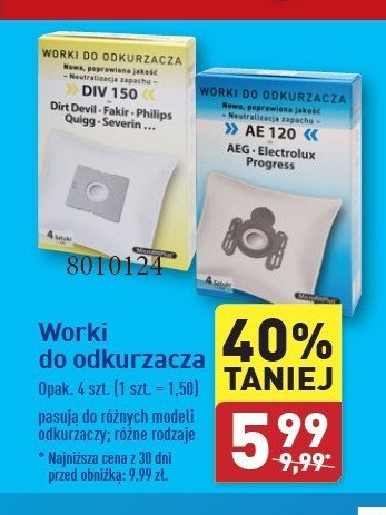 Worki do odkurzacza promocja w Aldi