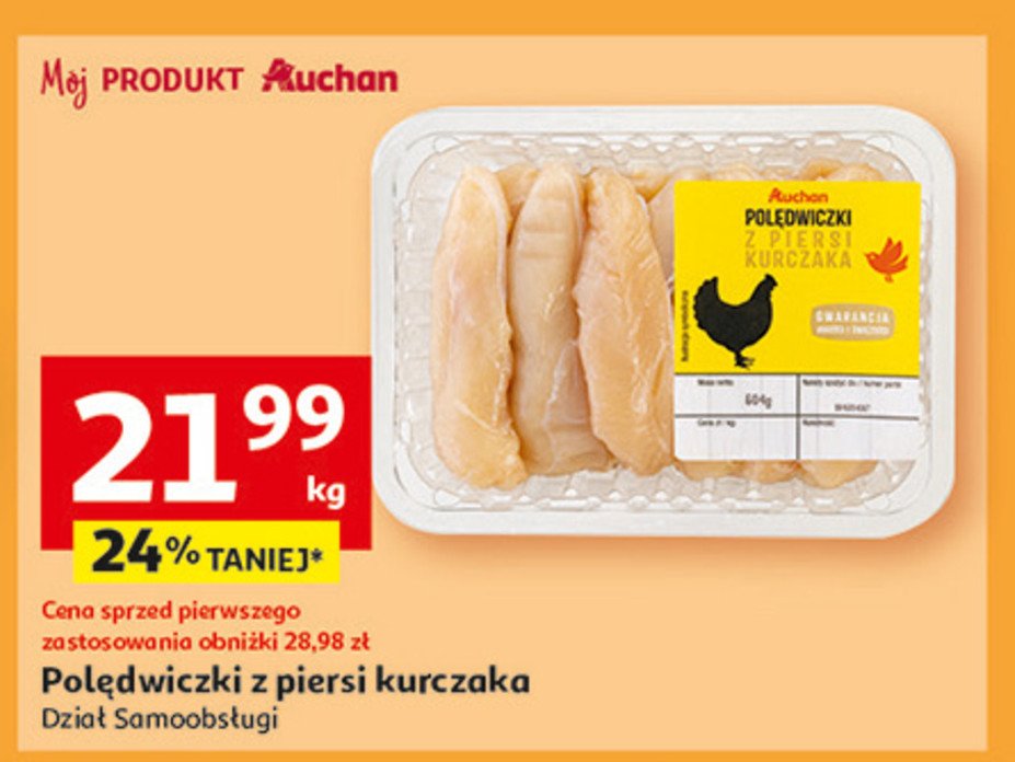 Polędwiczki z piersi kurczaka Auchan promocja w Auchan