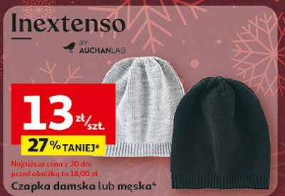 Czapka damska lub męska Inextenso promocja w Auchan