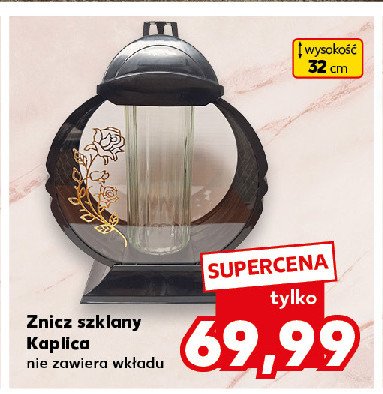 Znicz szklany kaplica 28h 32 cm promocja w Kaufland