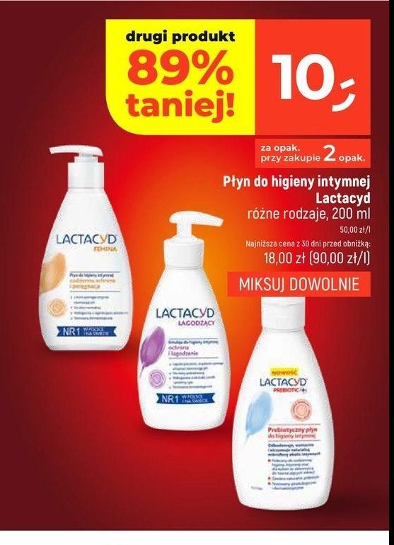 Emulsja do higieny intymnej z pompką Lactacyd femina promocja