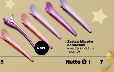 Zestaw klipsów do włosów promocja w Netto