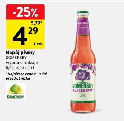 Napój piwny SOMERSBY promocja w Intermarche