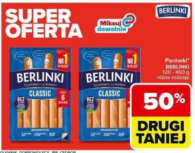 Parówki BERLINKI CLASSIC 120 - 450 g różne rodzaje promocja w Carrefour