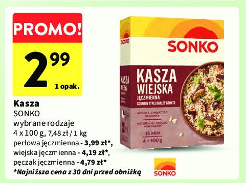 Kasza jęczmienna pęczak Sonko promocja