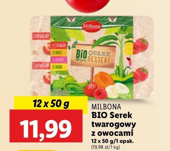 Serek twarogowy z owocami Milbona promocja