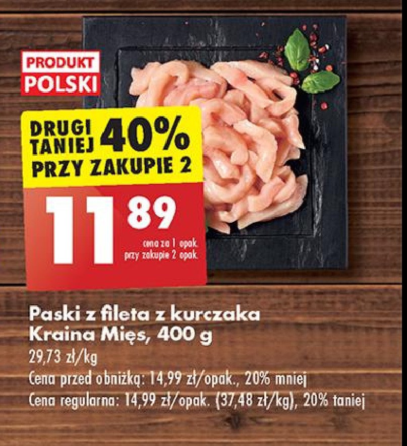 Paski z fileta kurczaka Kraina mięs promocja w Biedronka