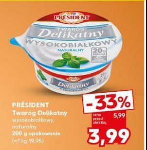 Twaróg wysokobiałkowy naturalny President promocja