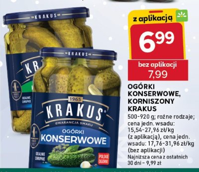 Ogórki konserwowe Krakus promocja w Stokrotka
