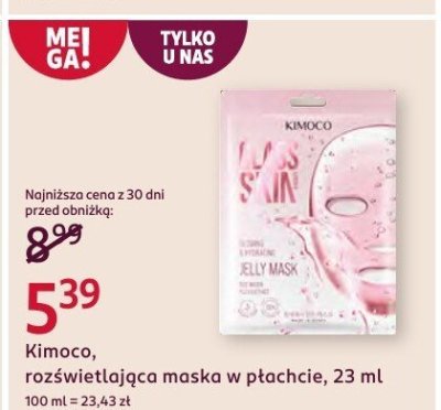 Maska w płachcie Kimoco, rozświetlająca, 23 ml promocja w Rossmann