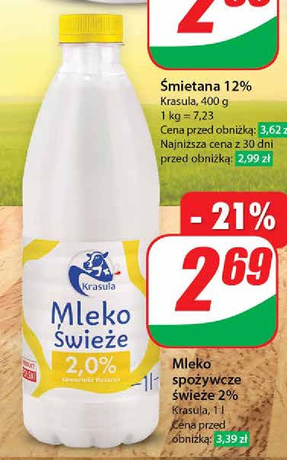 Mleko świeże 2 % Krasula promocja