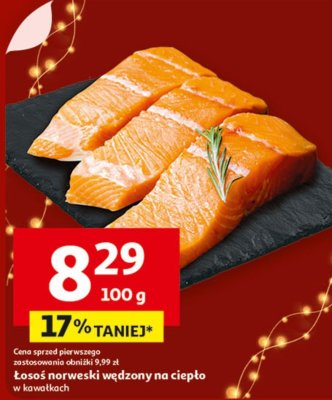 Łosoś norweski wędzony na ciepło w kawałkach promocja w Auchan