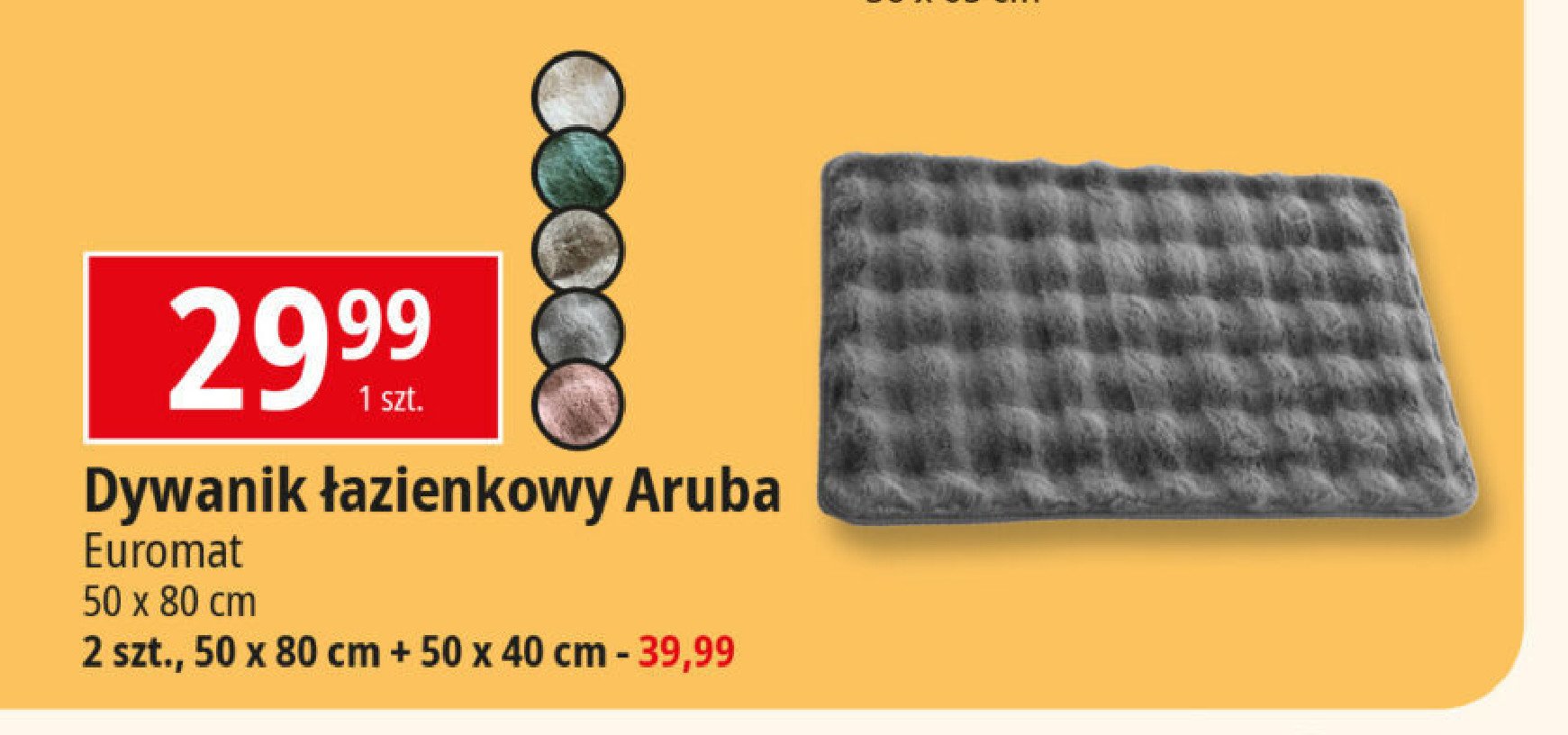 Dywanik łazienkowy aruba Euromat promocja w Leclerc