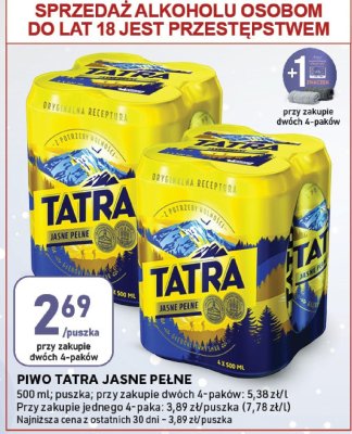 Piwo Tatra Jasne Pełne promocja w Stokrotka