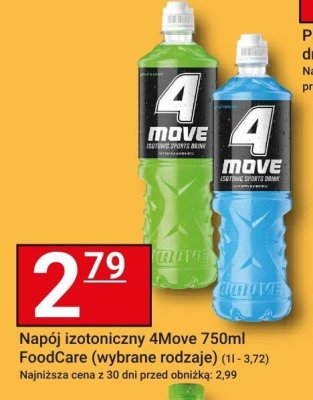Napój izotoniczny 4Move 750ml FoodCare (wybrane rodzaje) promocja w Hitpol