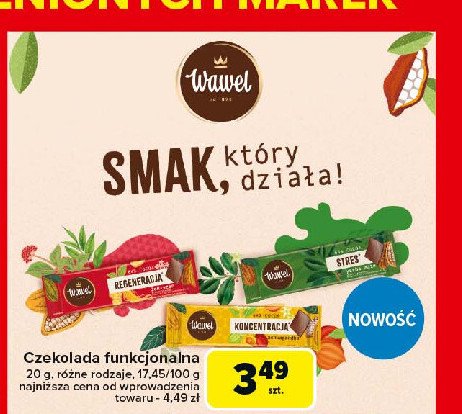 Miniczekolada koncentracja z ashwagandą Wawel promocja w Carrefour Market