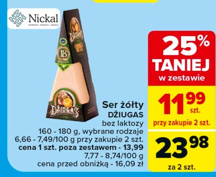 Ser dojrzewający 18 miesięcy bez laktozy Dziugas promocja