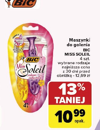 Maszynka do golenia colour Bic miss soleil promocja w Carrefour Market