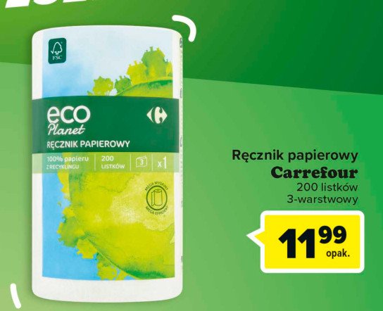 Ręcznik papierowy Carrefour eco planet promocja