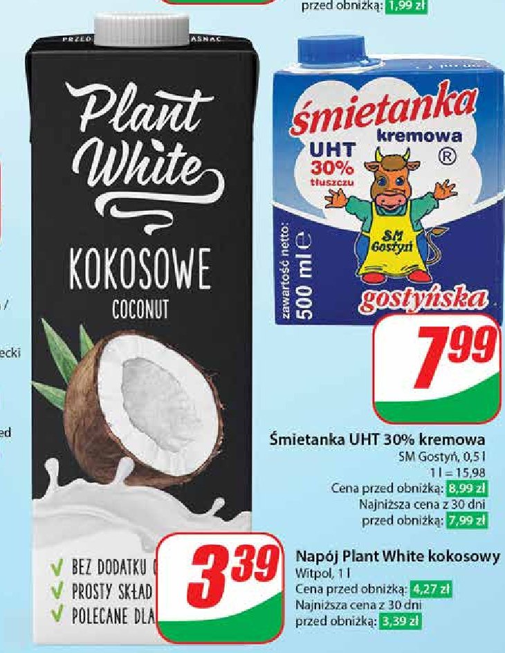 Napój kokosowy Plant white promocja