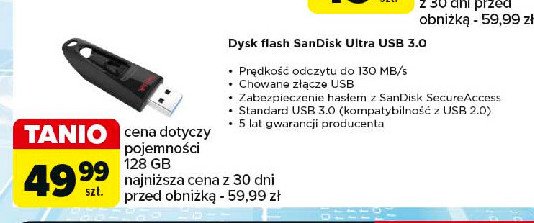 Pendrive 128 gb Sandisk promocja w Carrefour