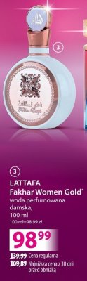 Woda perfumowana LATTAFA Fakhar Women Gold damska 100 ml promocja w Hebe
