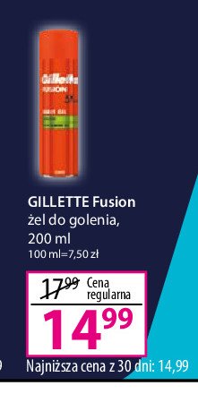 Żel do golenia dla skóry wrażliwej Gillette fusion promocja