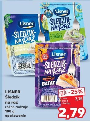 Śledzik na raz Lisner różne rodzaje promocja w Kaufland